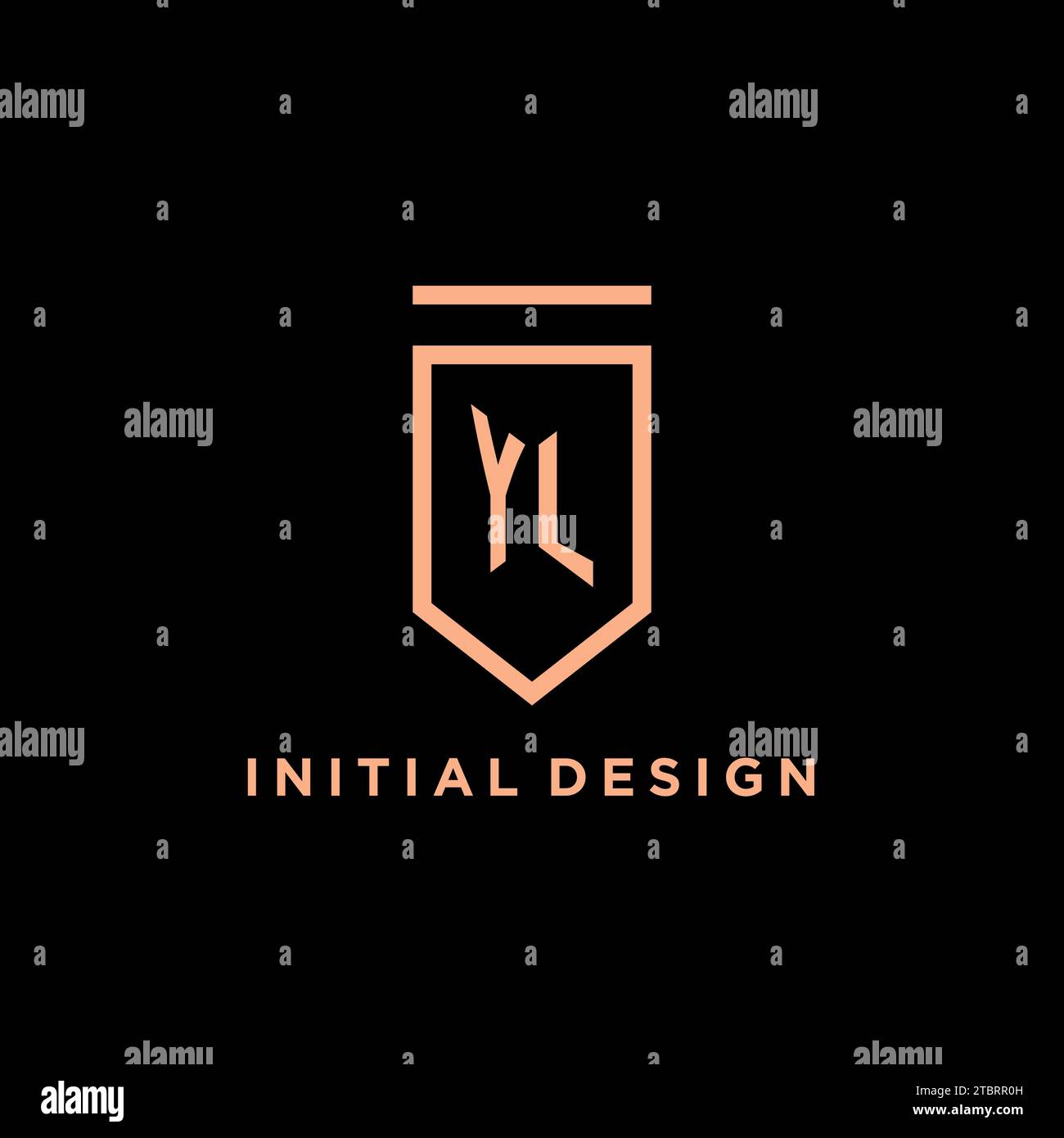 YL monogram initial with shield logo design icon vector graphic Stock Vector