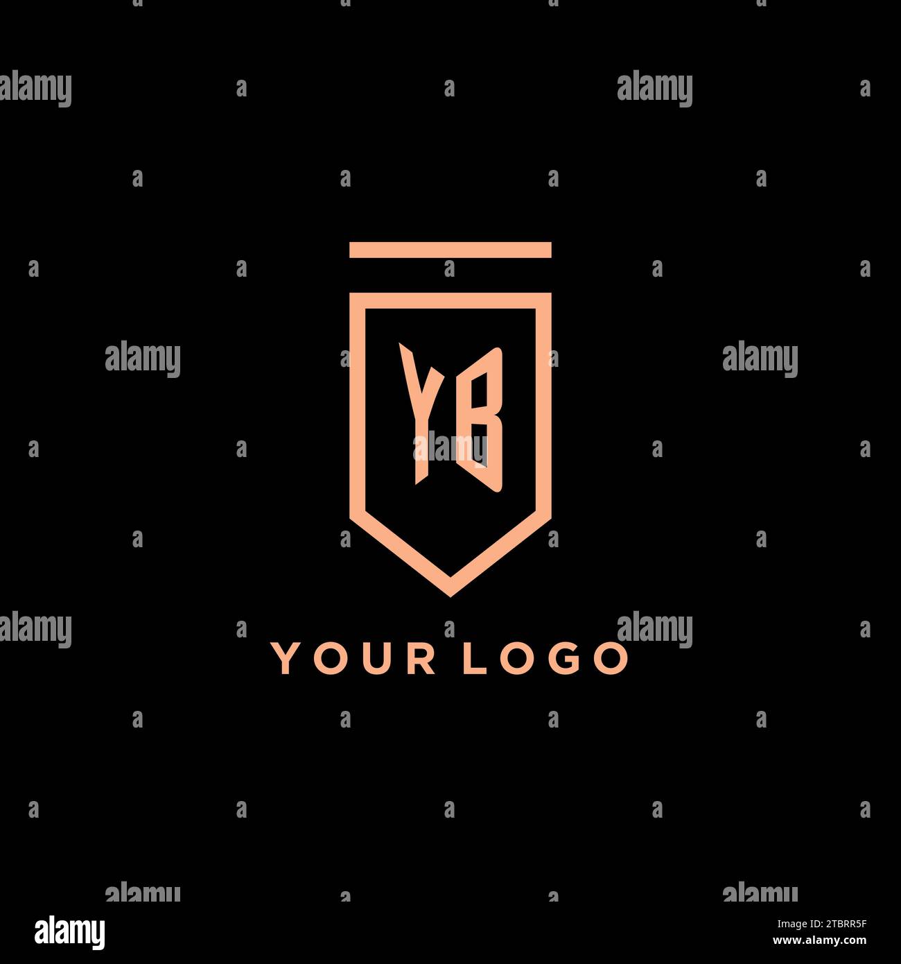 YB monogram initial with shield logo design icon vector graphic Stock Vector