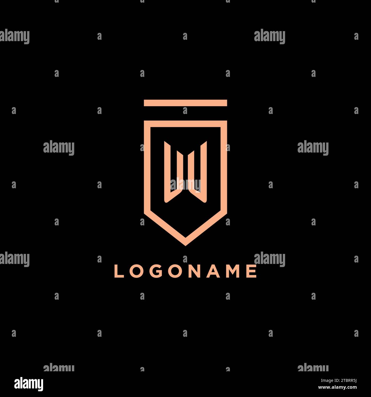 UU monogram initial with shield logo design icon vector graphic Stock Vector