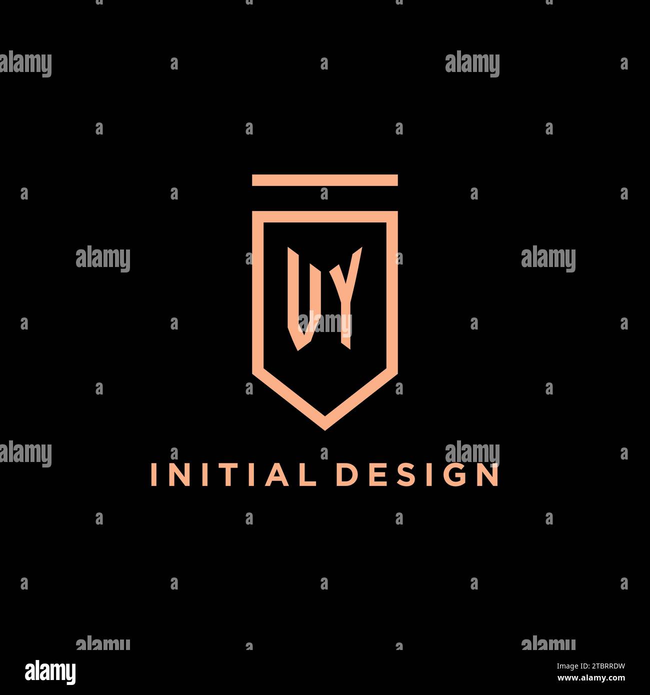 VY monogram initial with shield logo design icon vector graphic Stock Vector