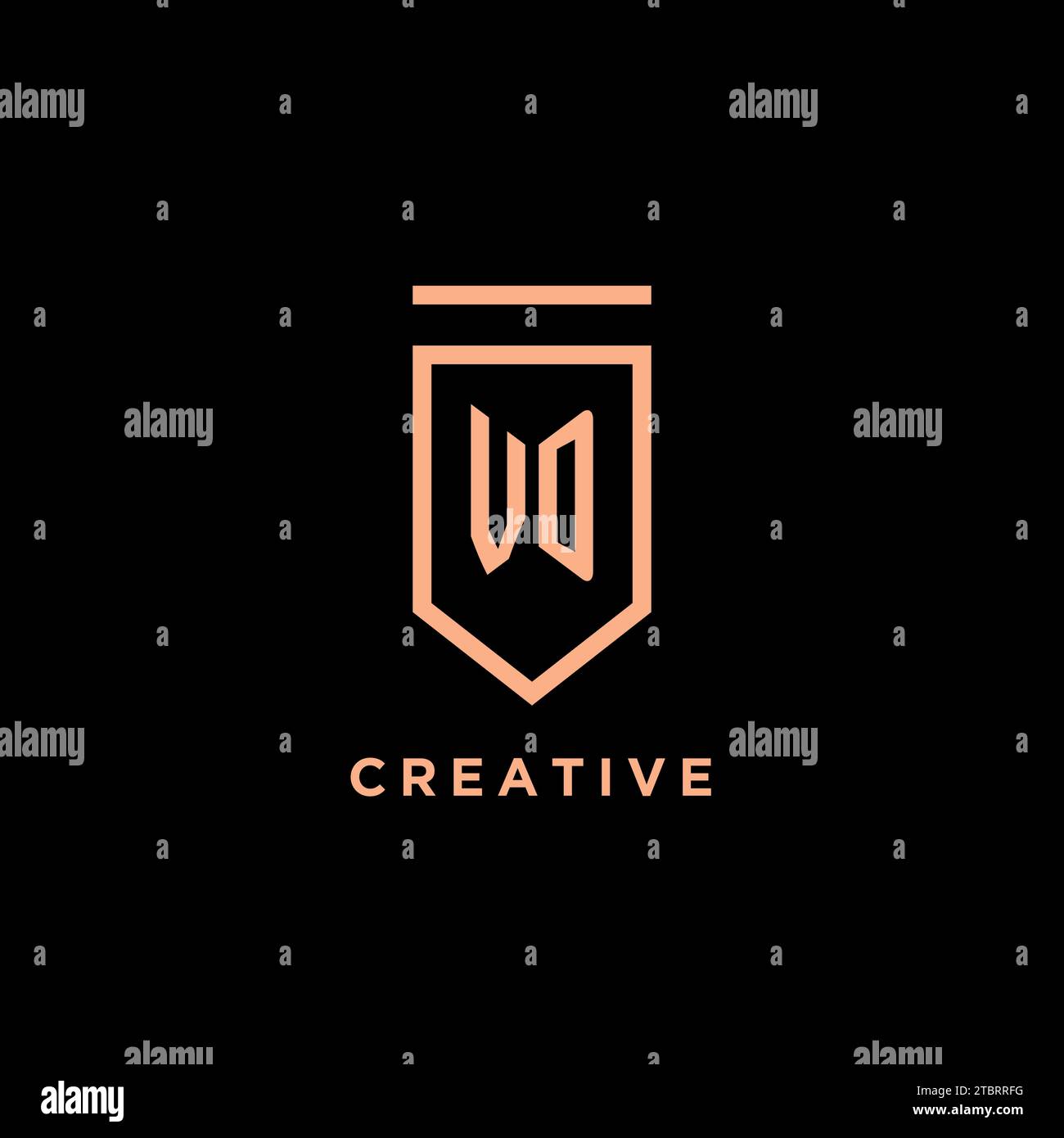 VD monogram initial with shield logo design icon vector graphic Stock Vector