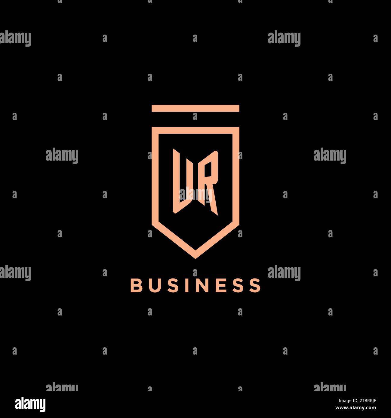 UR monogram initial with shield logo design icon vector graphic Stock Vector