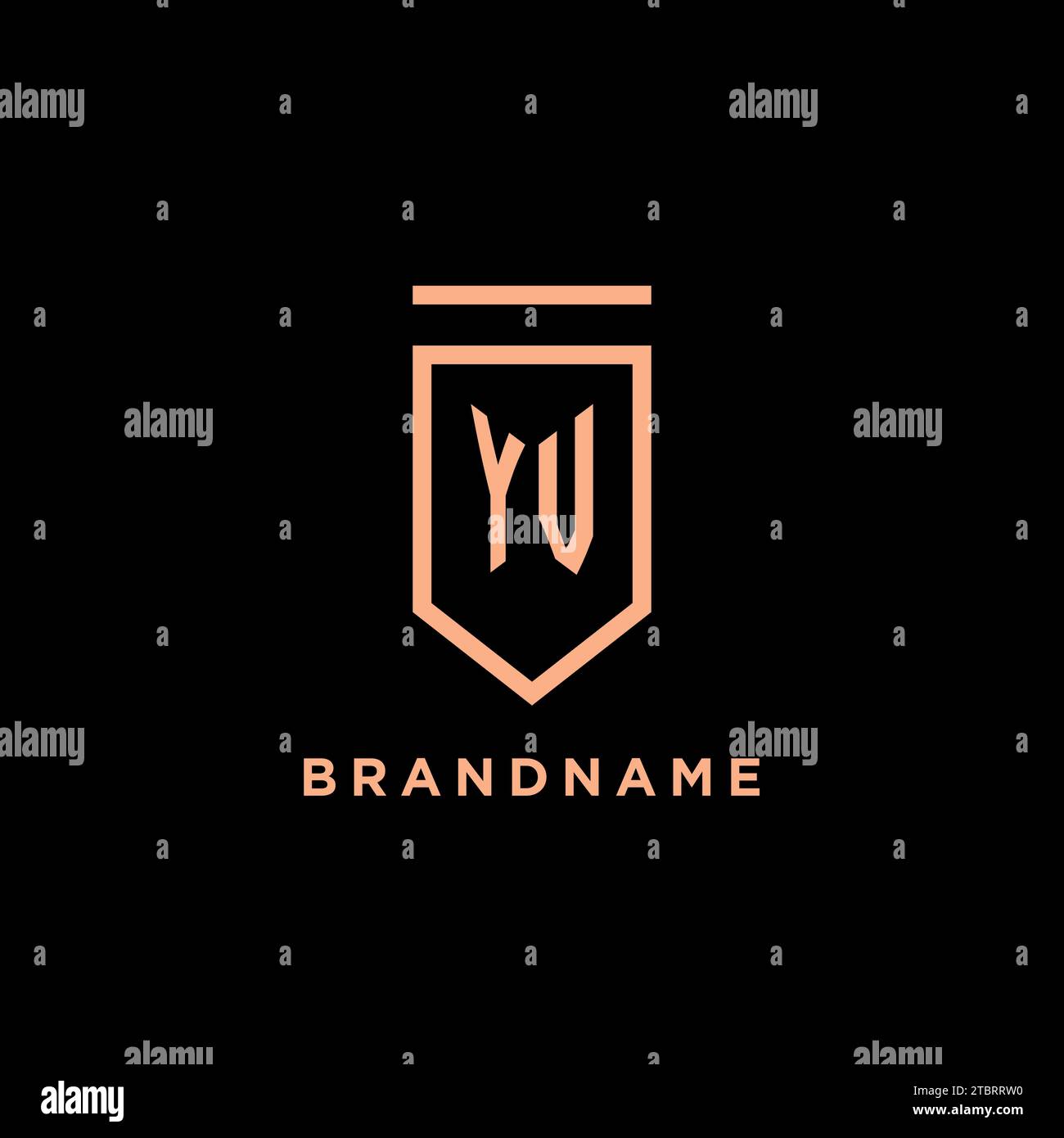 YV monogram initial with shield logo design icon vector graphic Stock Vector