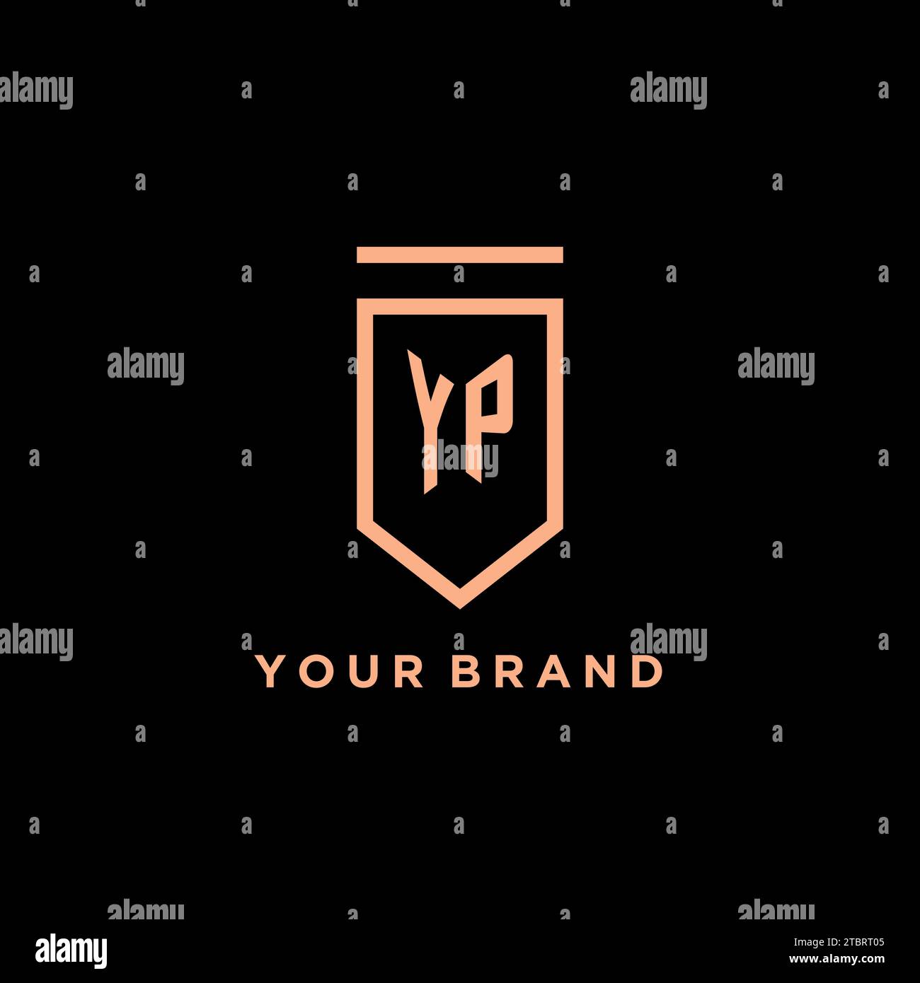 YP monogram initial with shield logo design icon vector graphic Stock Vector