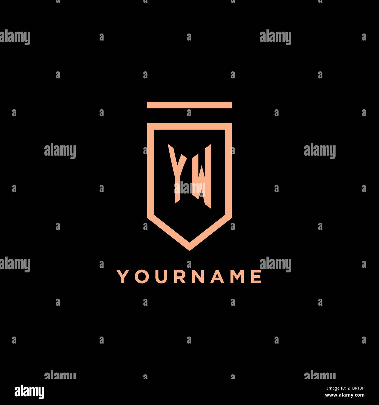 YW monogram initial with shield logo design icon vector graphic Stock Vector