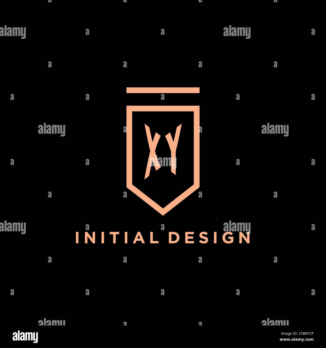 XY monogram initial with shield logo design icon vector graphic Stock Vector