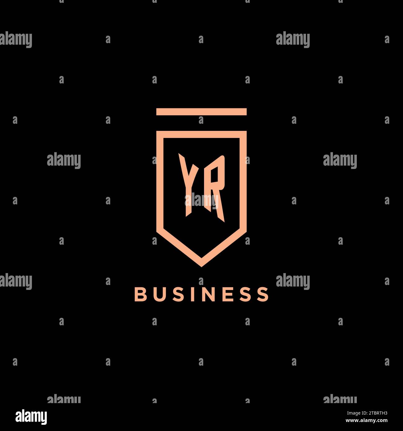 YR monogram initial with shield logo design icon vector graphic Stock Vector