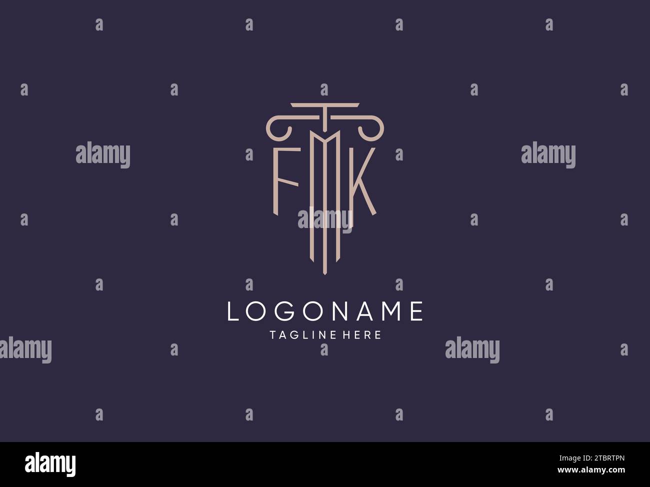 FK logo initial pillar design with luxury modern style best design for ...
