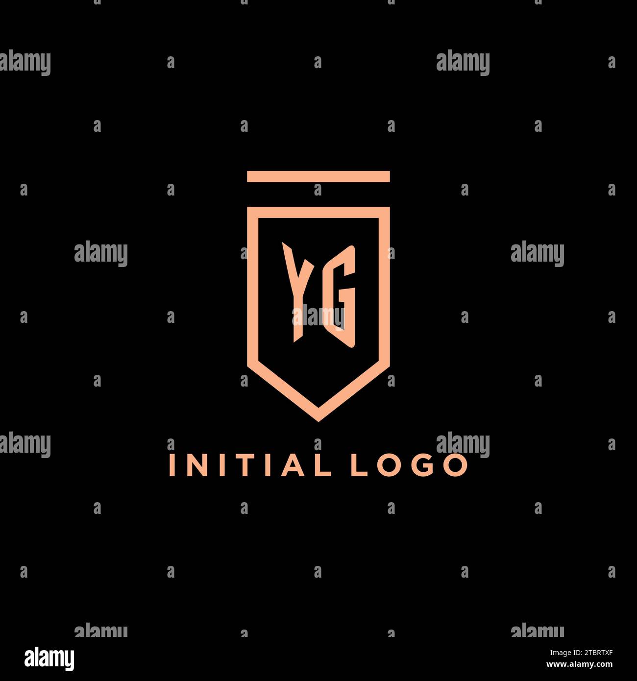 YG monogram initial with shield logo design icon vector graphic Stock Vector