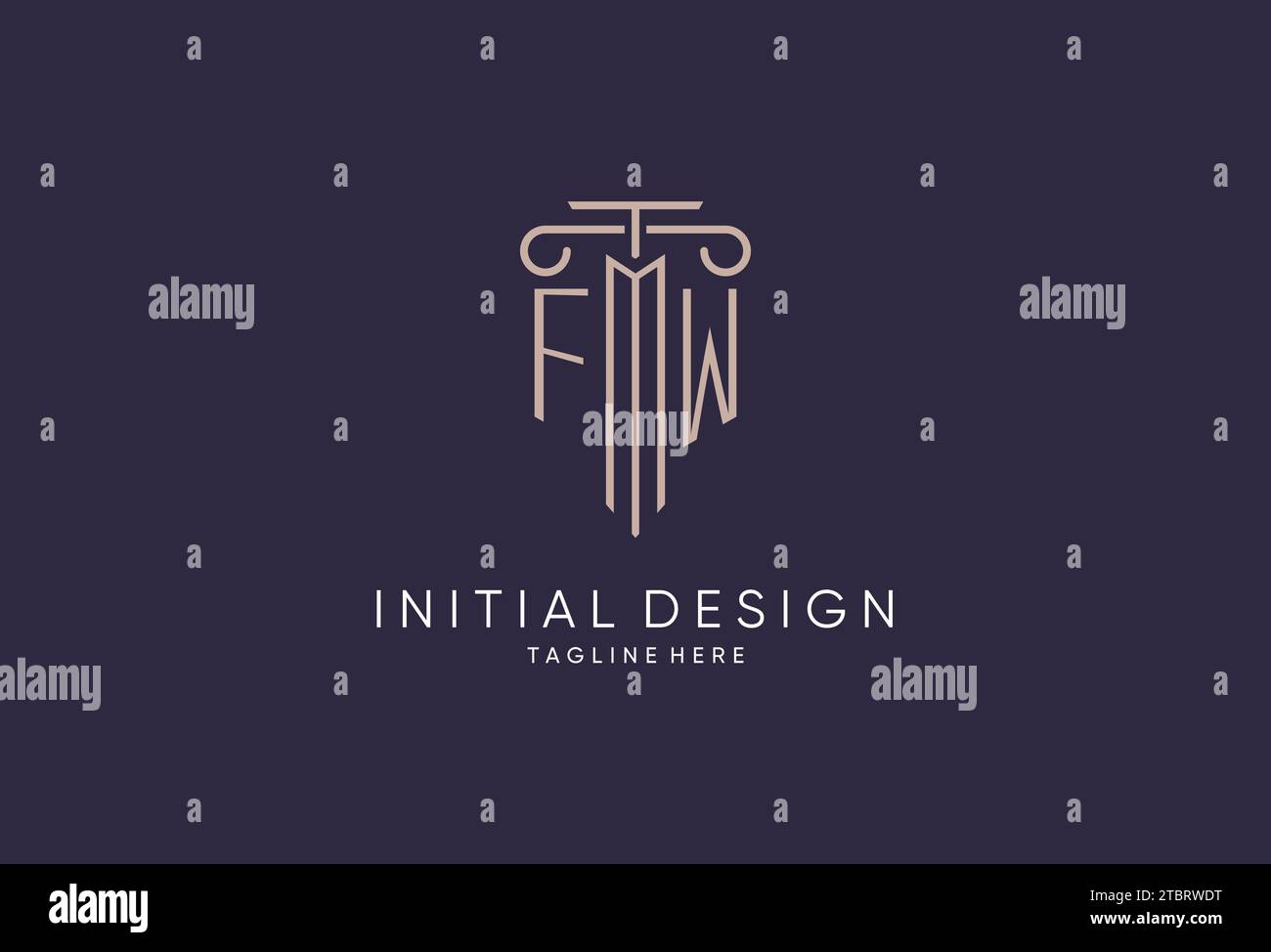 FW logo initial pillar design with luxury modern style best design for ...