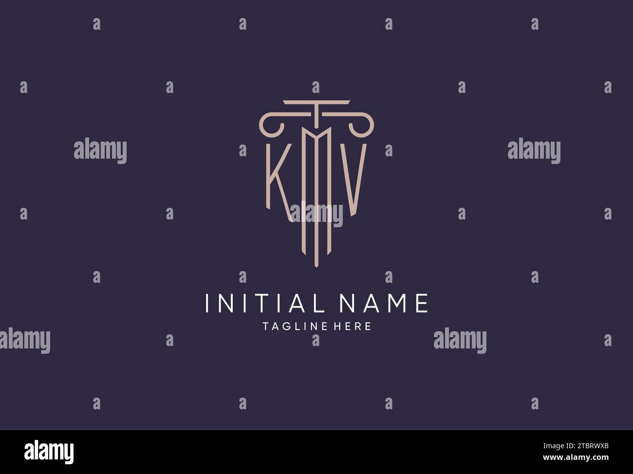 KV logo initial pillar design with luxury modern style best design for ...