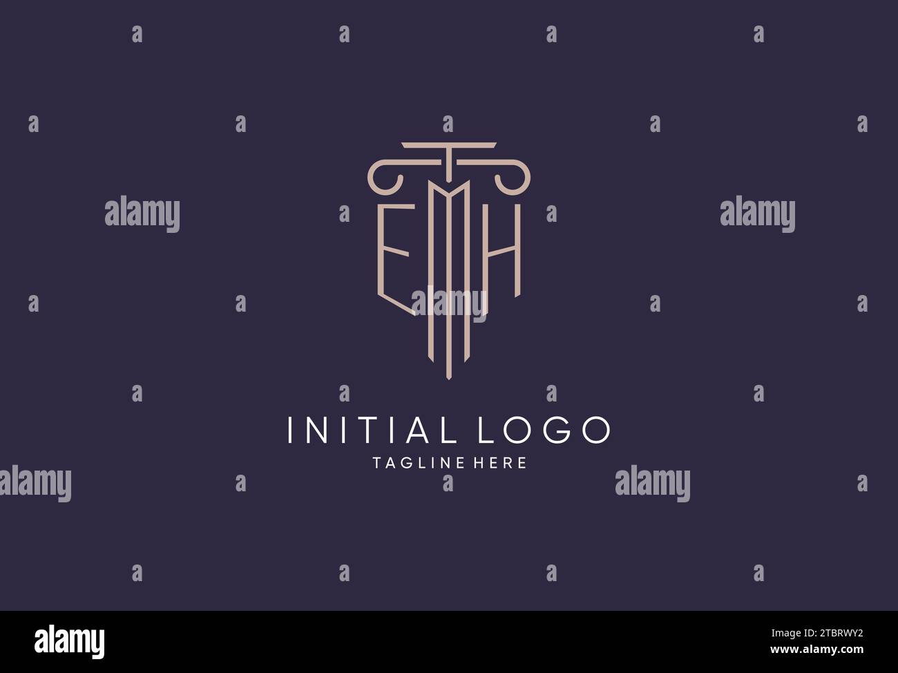 EH logo initial pillar design with luxury modern style best design for ...