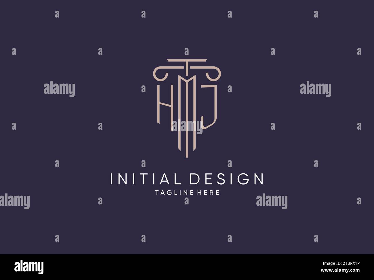 HJ logo initial pillar design with luxury modern style best design for ...