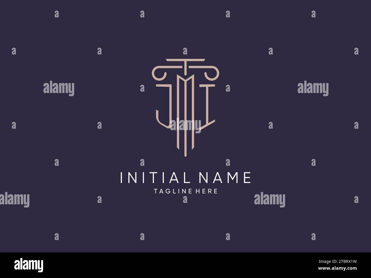 JI logo initial pillar design with luxury modern style best design for ...