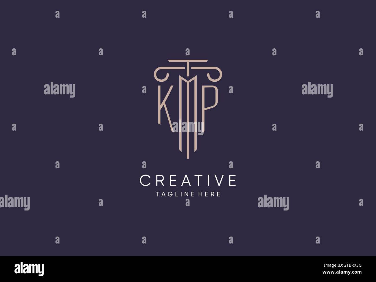 KP logo initial pillar design with luxury modern style best design for legal firm design ideas Stock Vector