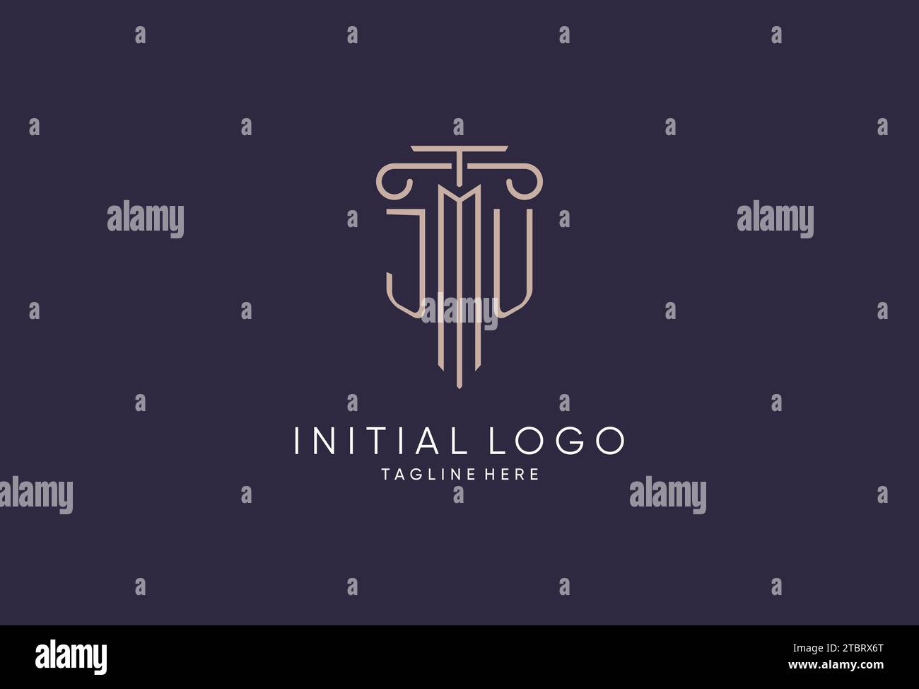 JU logo initial pillar design with luxury modern style best design for ...