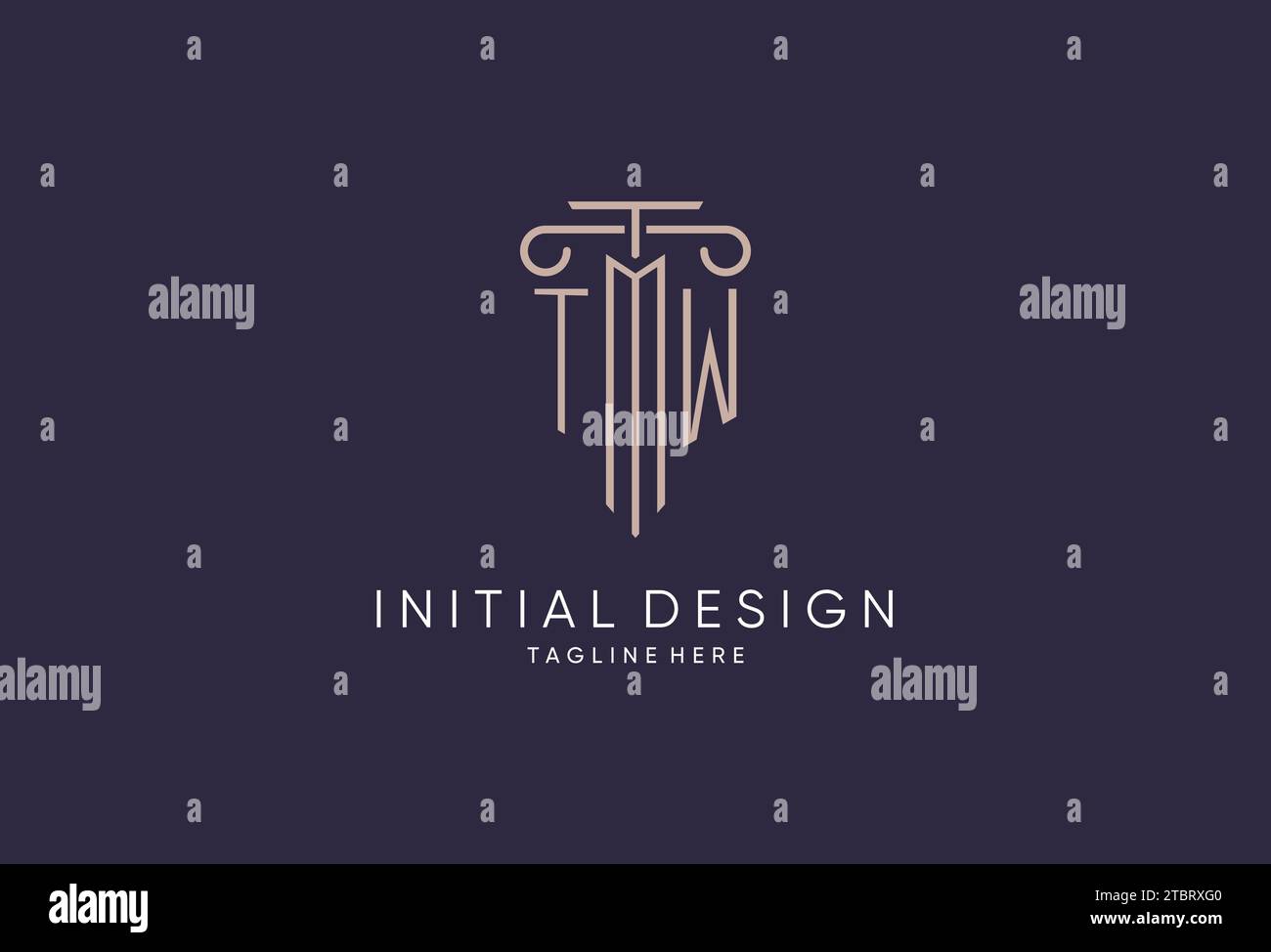 TW logo initial pillar design with luxury modern style best design for ...
