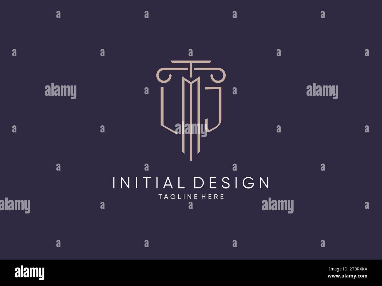 LJ logo initial pillar design with luxury modern style best design for ...