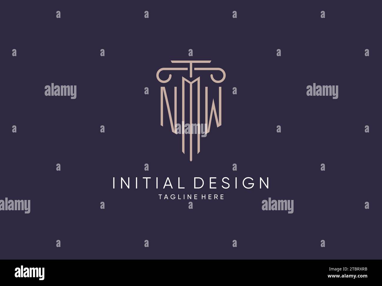 NW logo initial pillar design with luxury modern style best design for ...