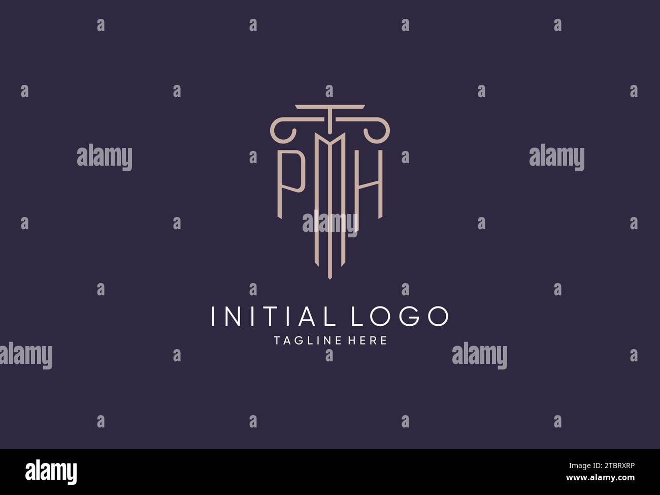 PH logo initial pillar design with luxury modern style best design for ...
