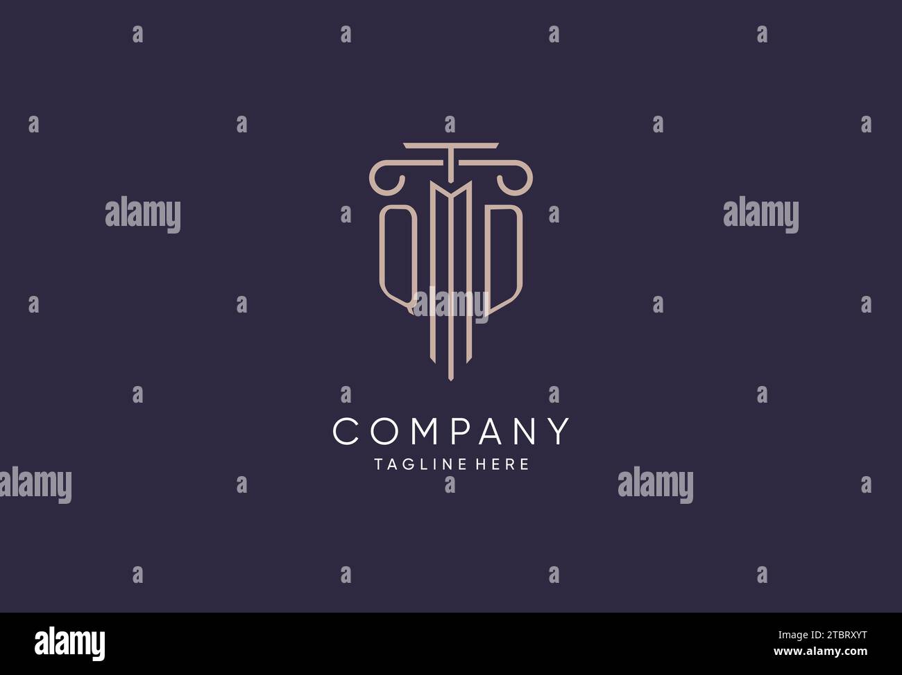 QD logo initial pillar design with luxury modern style best design for ...