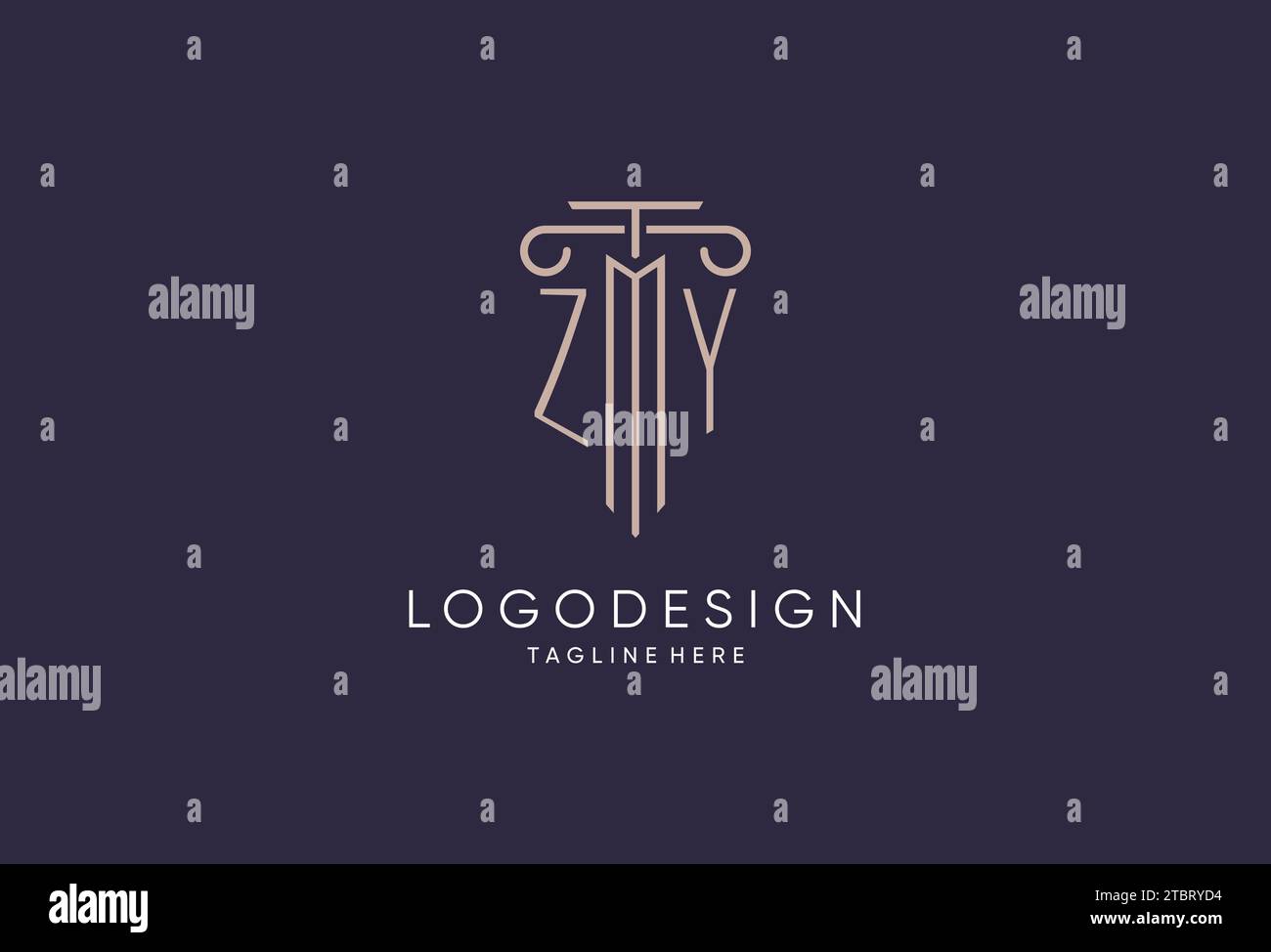 ZY logo initial pillar design with luxury modern style best design for ...