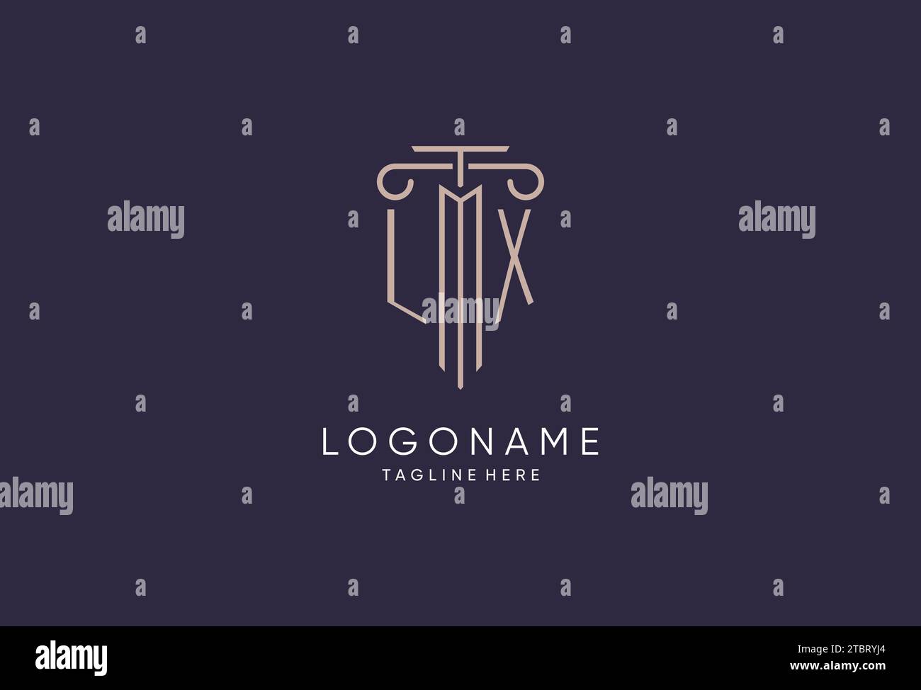 LX logo initial pillar design with luxury modern style best design for ...