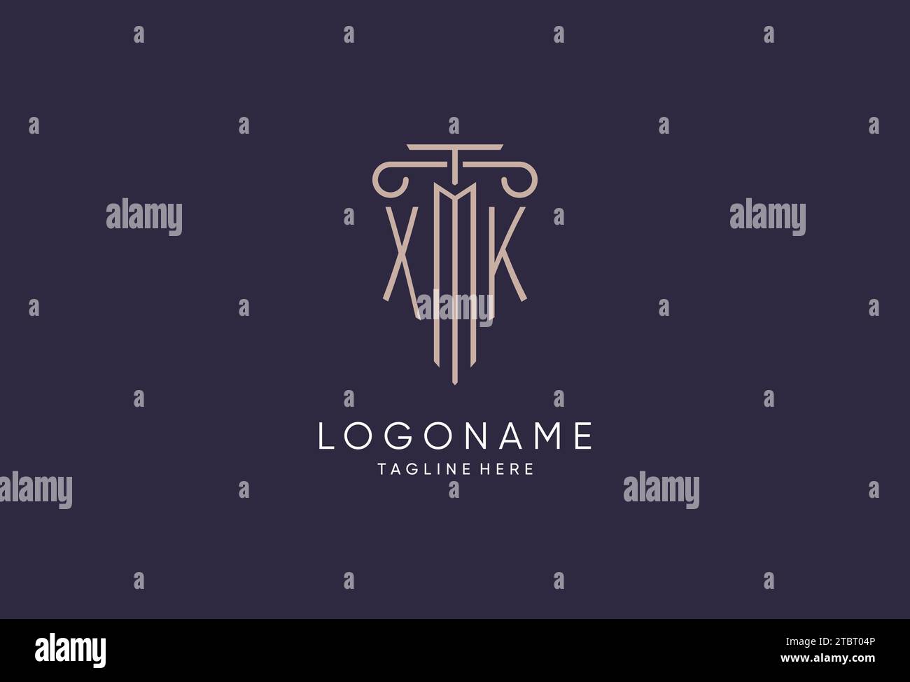 XK logo initial pillar design with luxury modern style best design for ...