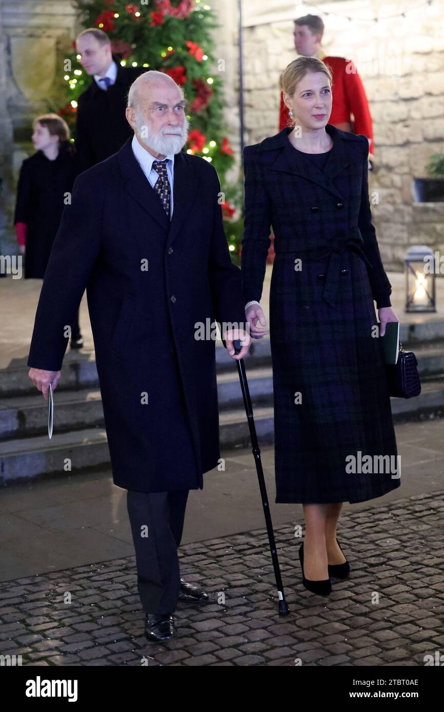 Prince Michael of Kent and Lady Gabriella Kingston leaving after the