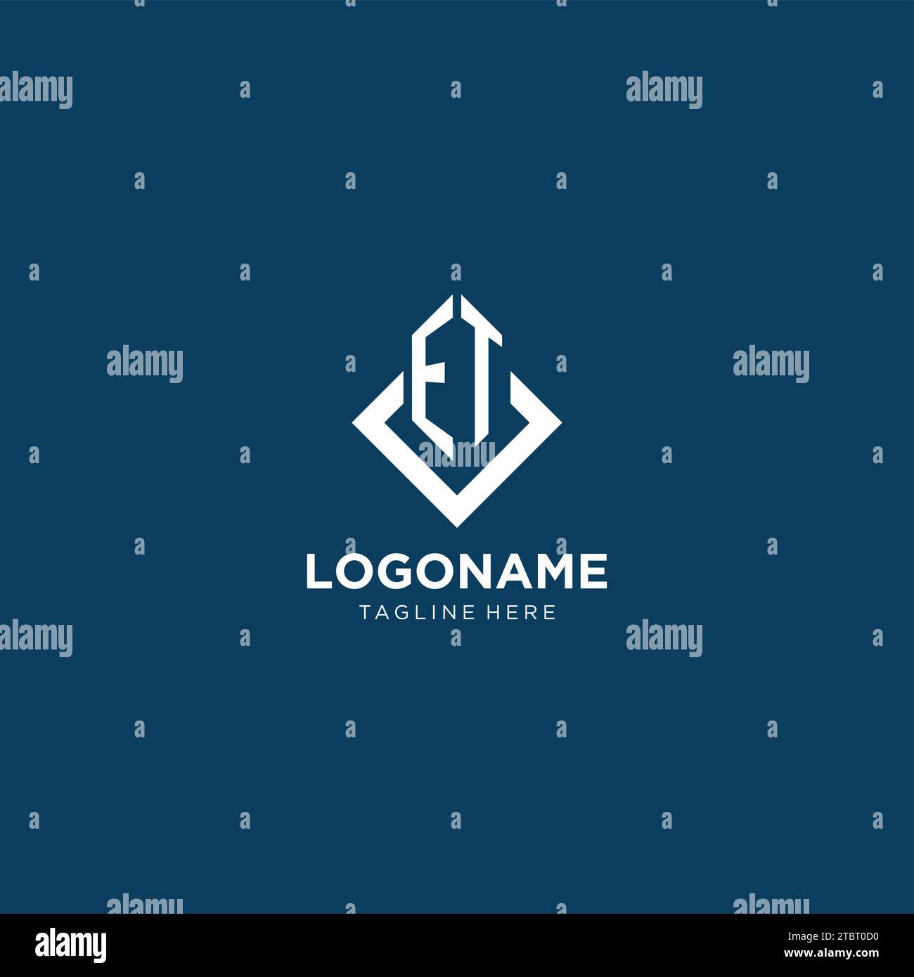 Initial ET logo square rhombus with lines, modern and elegant logo ...