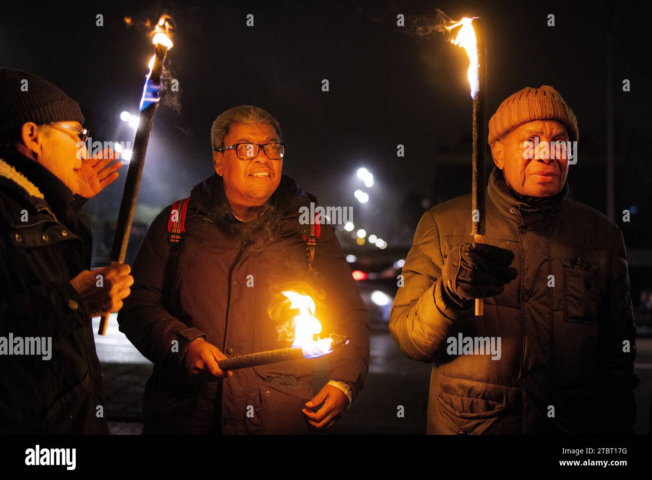 AMSTERDAM - The commemoration of the December murders. It has been 41 years since fifteen leading Surinamese were murdered under the rule of Desi Bouterse. ANP RAMON VAN FLYMEN netherlands out - belgium out Credit: ANP/Alamy Live News Stock Photo
