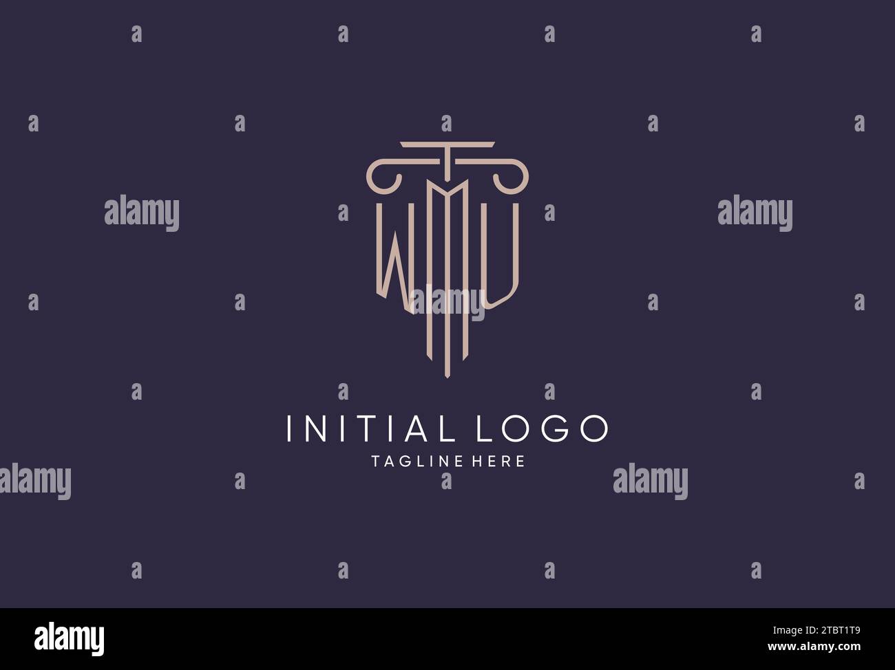 WU logo initial pillar design with luxury modern style best design for ...