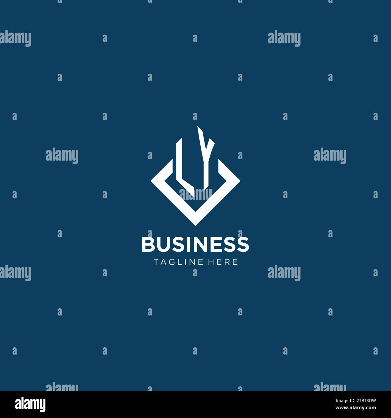 Initial LY logo square rhombus with lines, modern and elegant logo ...