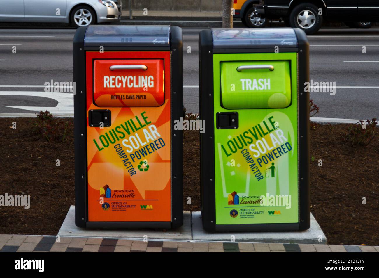 Urban Ecofriendly Waste Management in Louisville, Kentucky Stock Photo