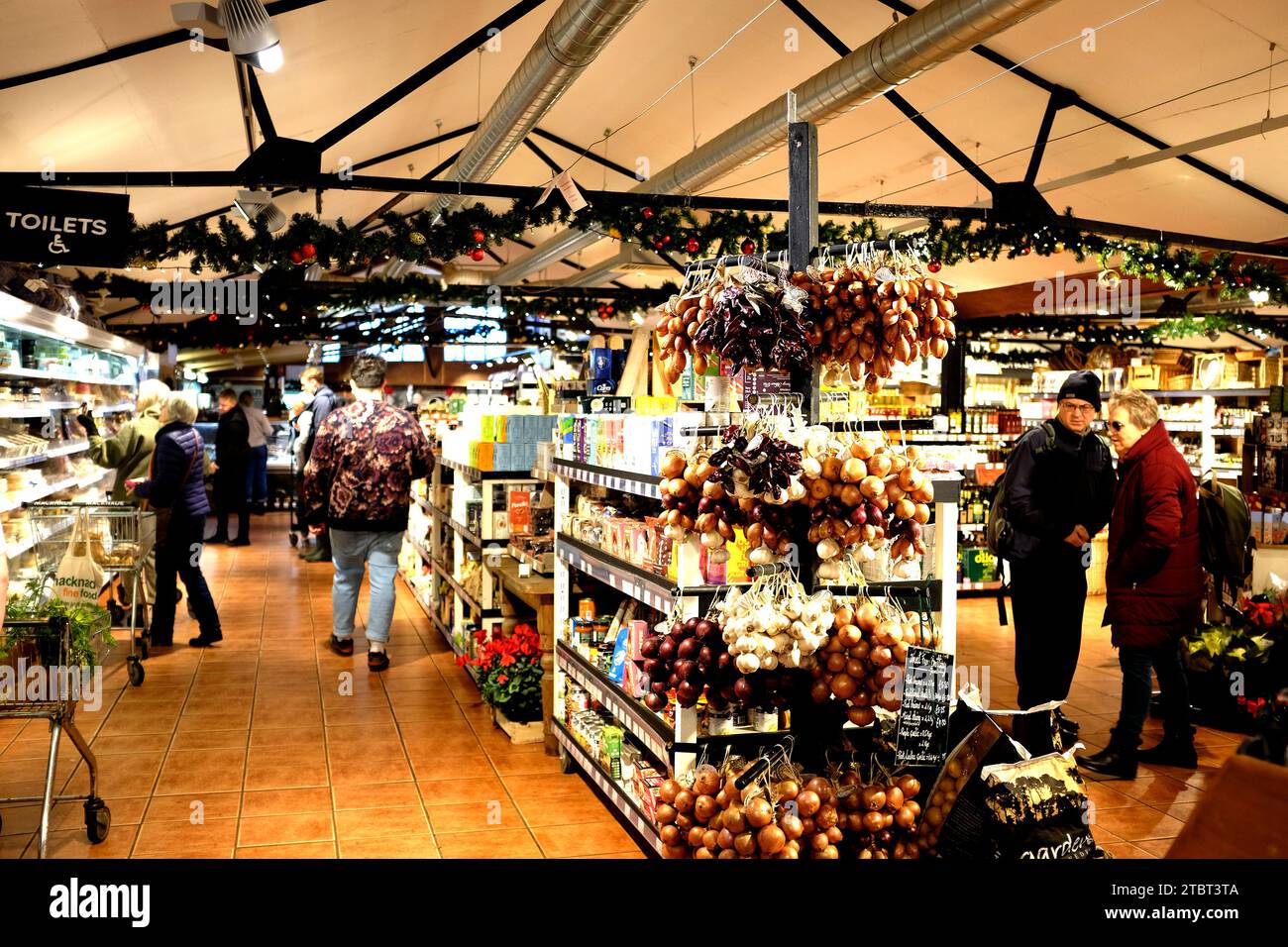 macknade fine foods hall interior in selling road,faversham,kent,uk