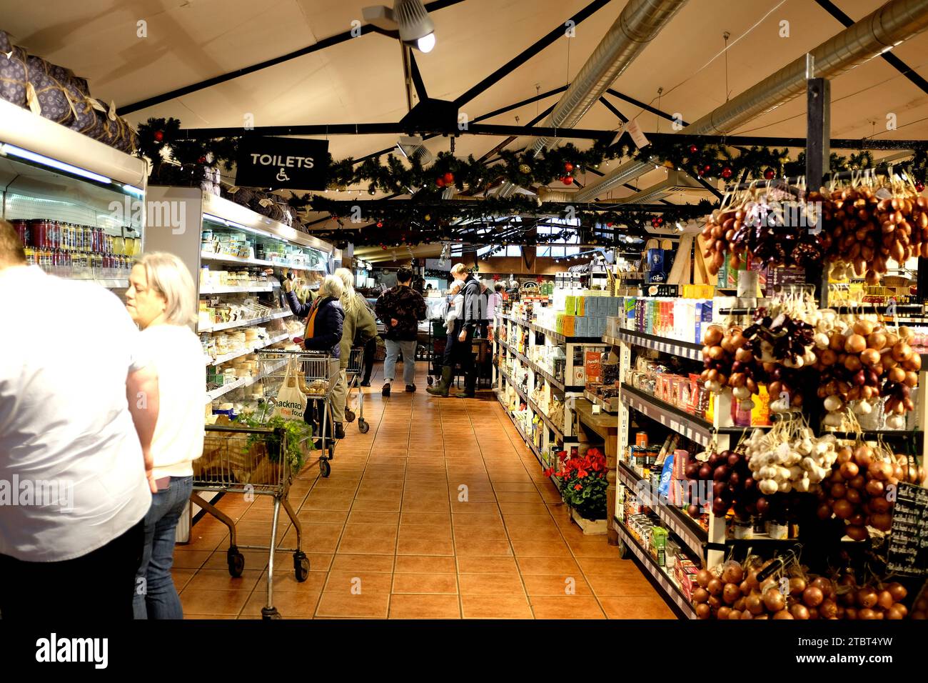 macknade fine foods hall interior in selling road,faversham,kent,uk