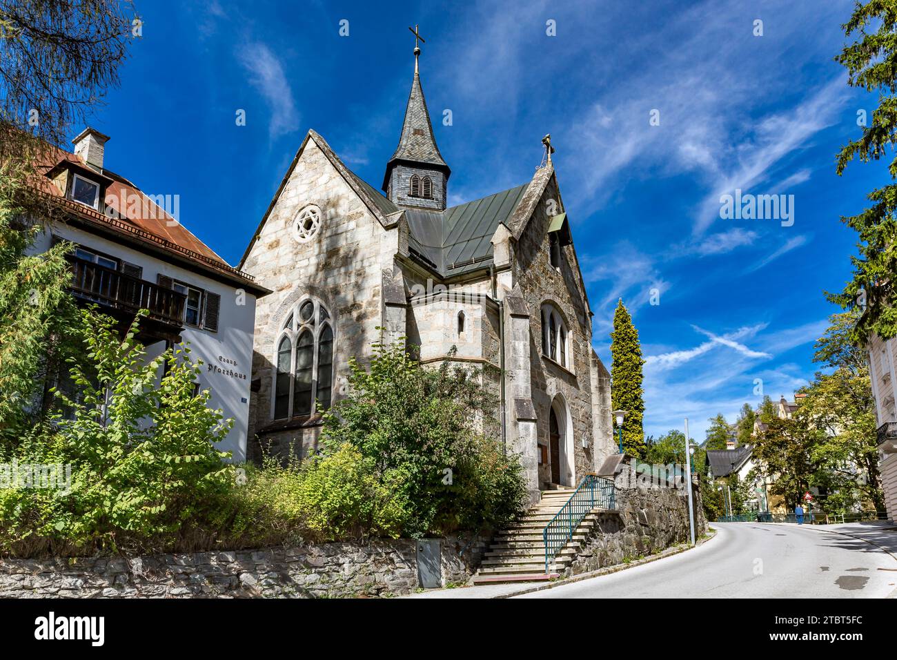St. Christopher's Church, built in 1872, Bad Gastein, Gastein Valley, Hohe Tauern National Park, Austria, Europe Stock Photo