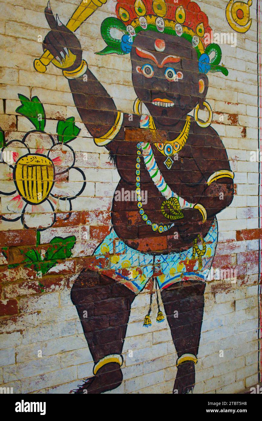 Nepal, Patan, mural, painting Stock Photo Alamy