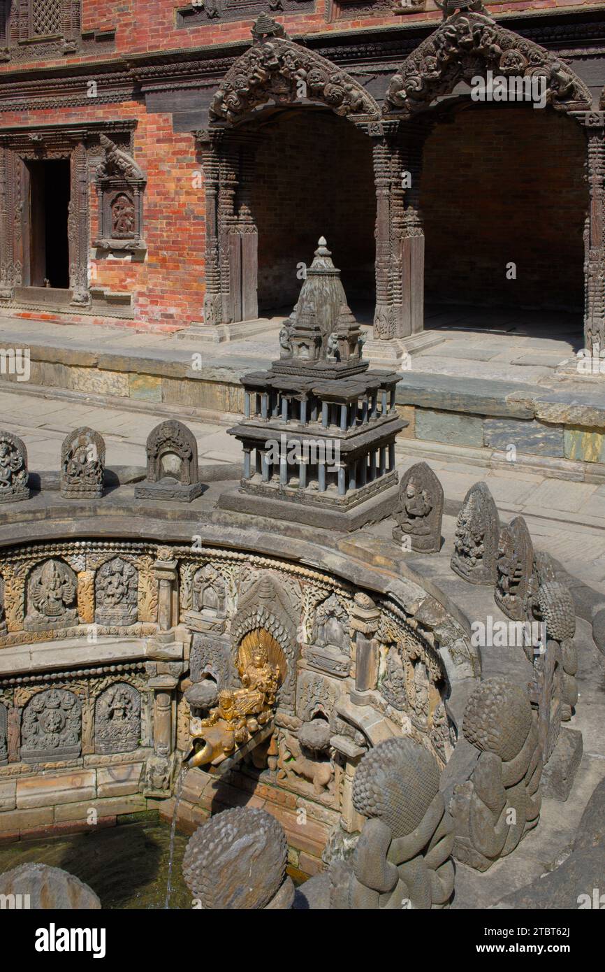 Nepal, Patan, Royal Palace, Sundari Chowk, Tulsi Hiti, royal bath Stock