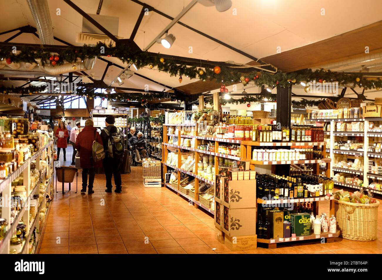 macknade fine foods hall interior in selling road,faversham,kent,uk