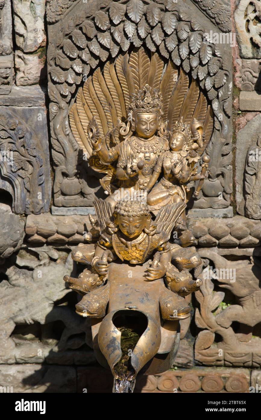 Nepal, Patan, Royal Palace, Sundari Chowk, Tulsi Hiti, royal bath Stock