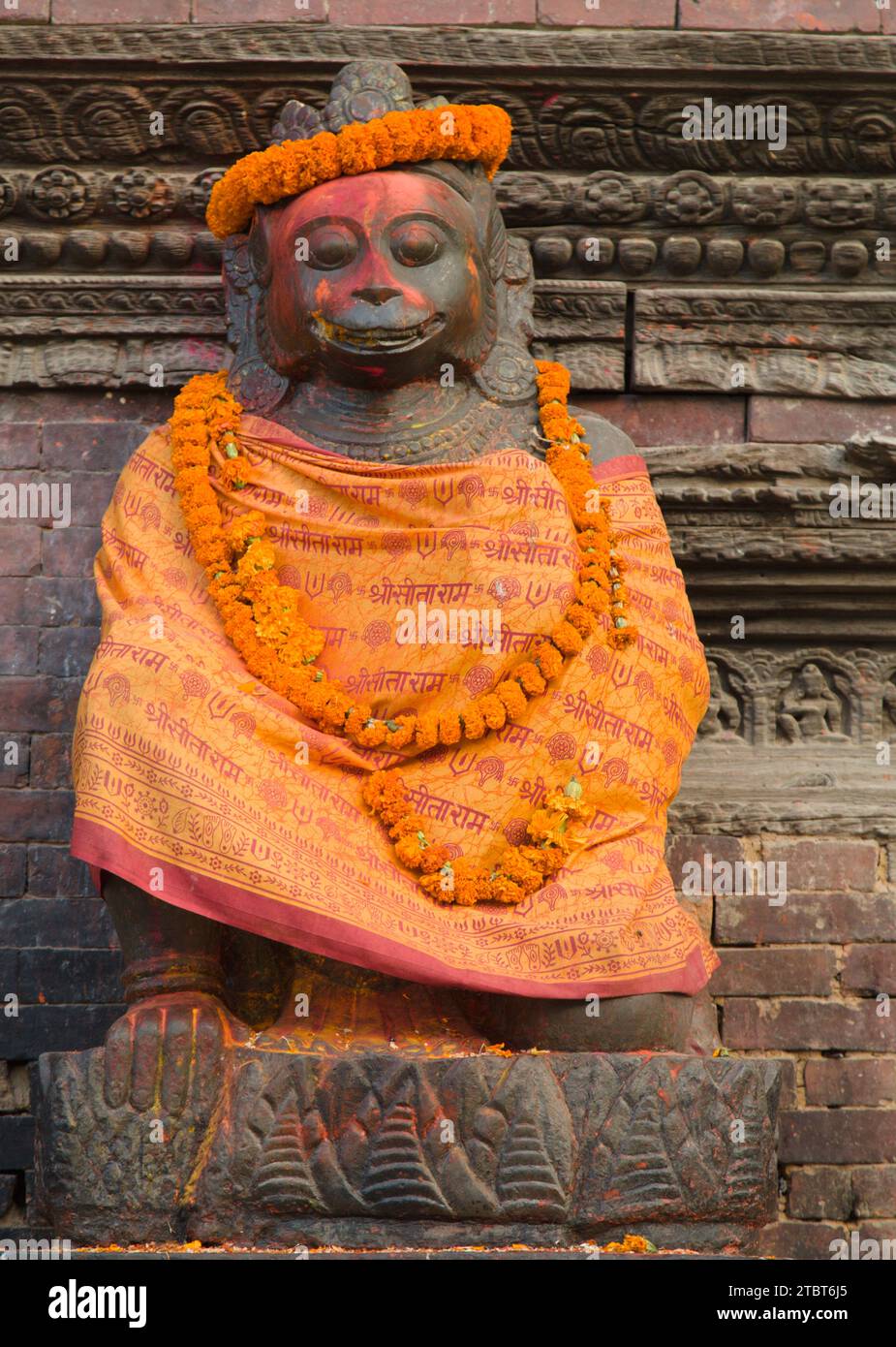 Nepal, Patan, Durbar Square, Hanuman, hindu God, statue Stock Photo Alamy