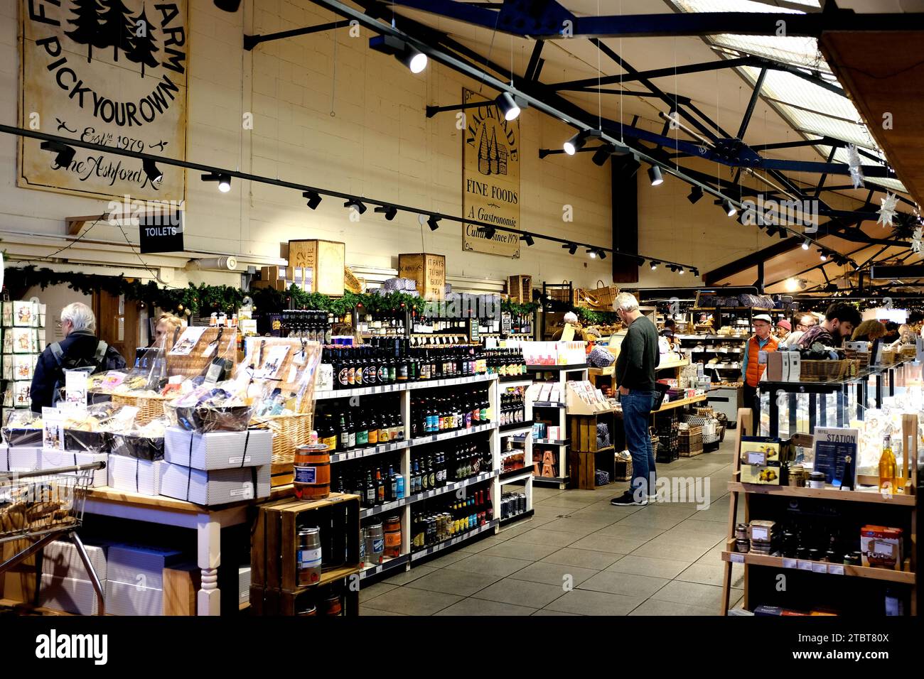 macknade fine foods hall interior in selling road,faversham,kent,uk