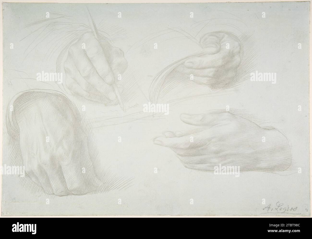 Studies of Hands 1892 by Alphonse Legros Stock Photo