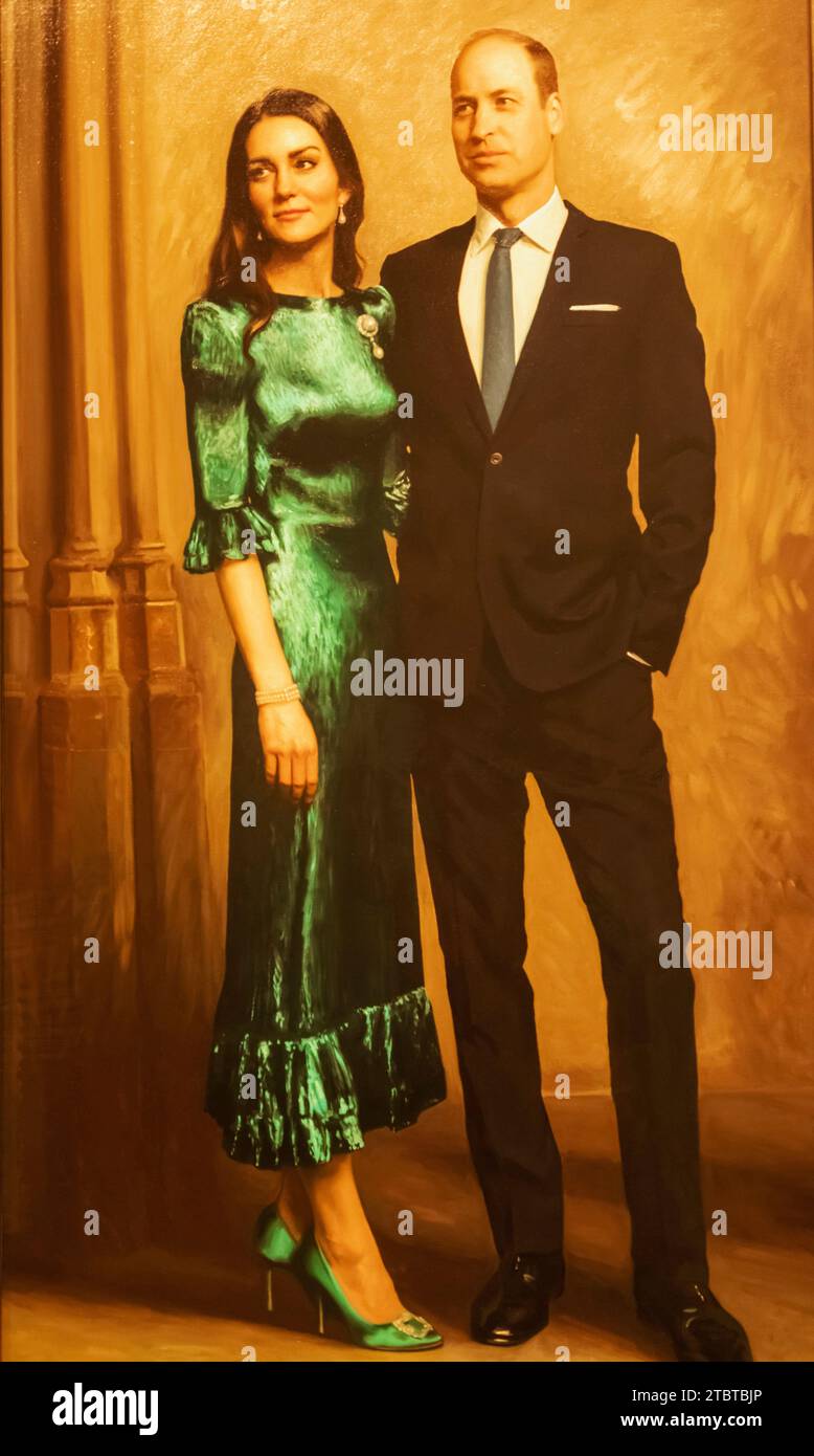 England, London, National Portrait Gallery, History Makers Now Space, Portrait of HRH Catherine, Princess of Wales and HRH William, Prince of Wales Stock Photo