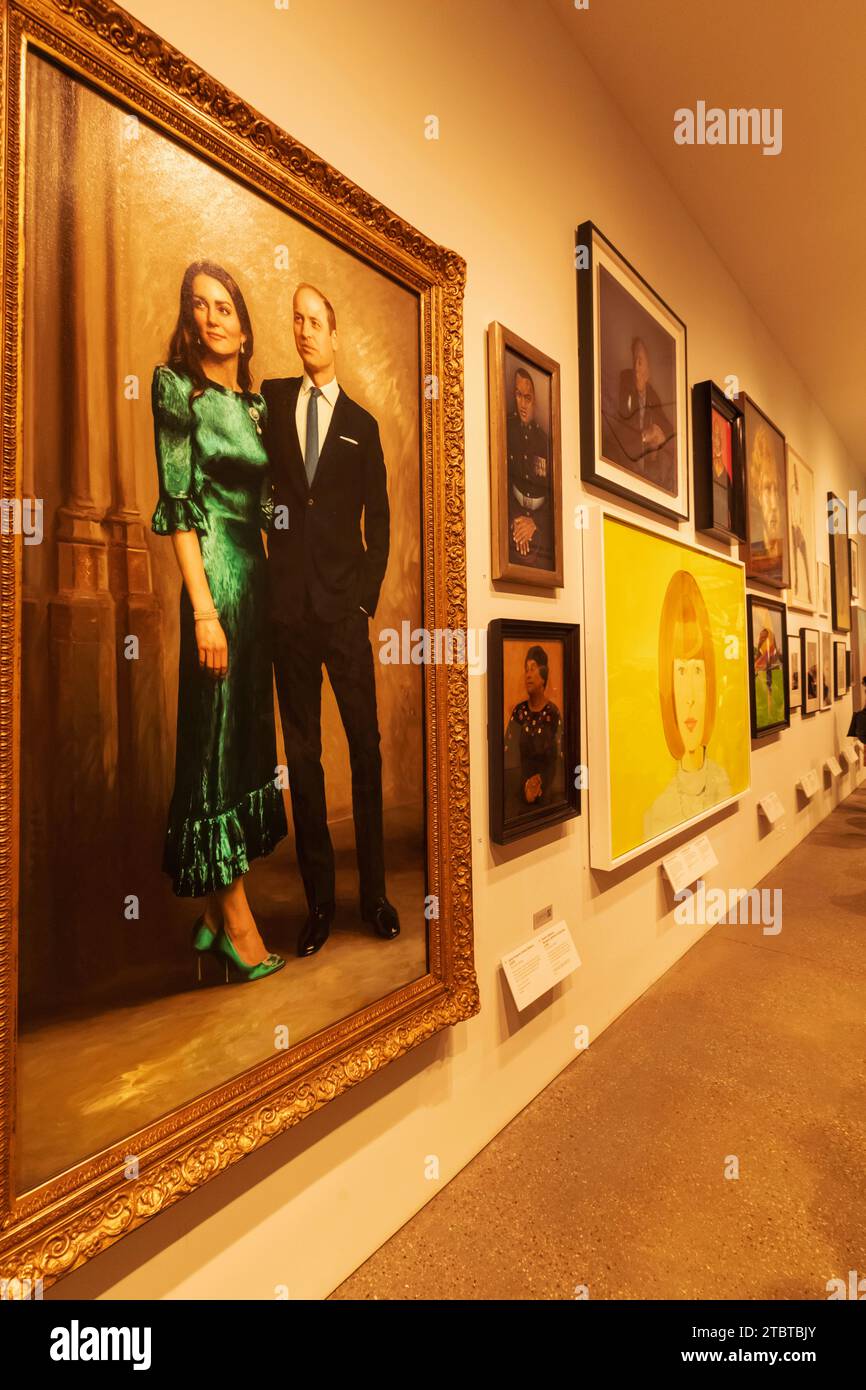England, London, National Portrait Gallery, History Makers Now Space displaying Contemporary Artwork of Famous People Stock Photo