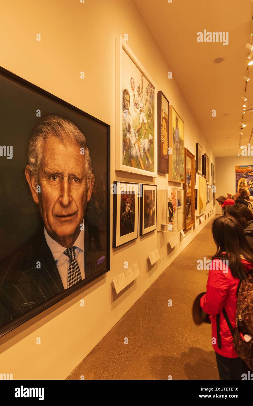 England, London, National Portrait Gallery, History Makers Now Space displaying Contemporary Artwork of Famous People Stock Photo