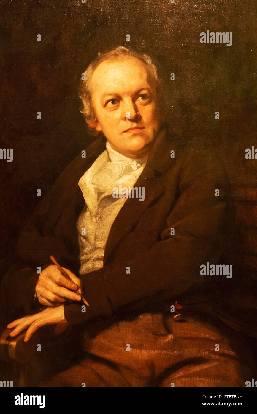 England, London, Portrait of William Blake (1757-1827) by Thomas Phillips dated 1807 Stock Photo