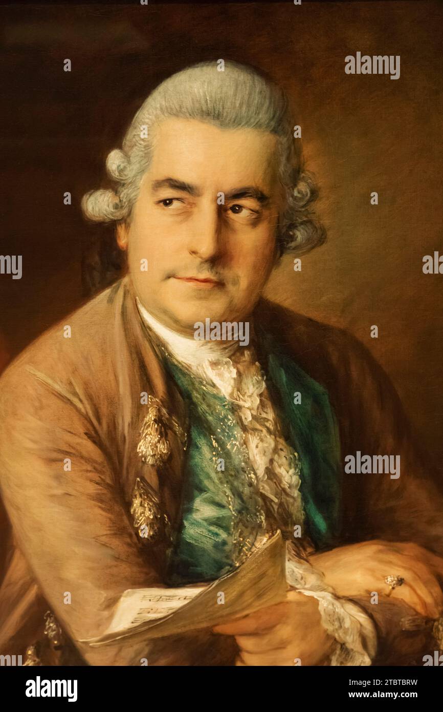 England, London, Portrait of Johann Christian Bach (1735-82), the youngest son of J.S. Bach by Thomas Gainsborough dated about 1776 Stock Photo
