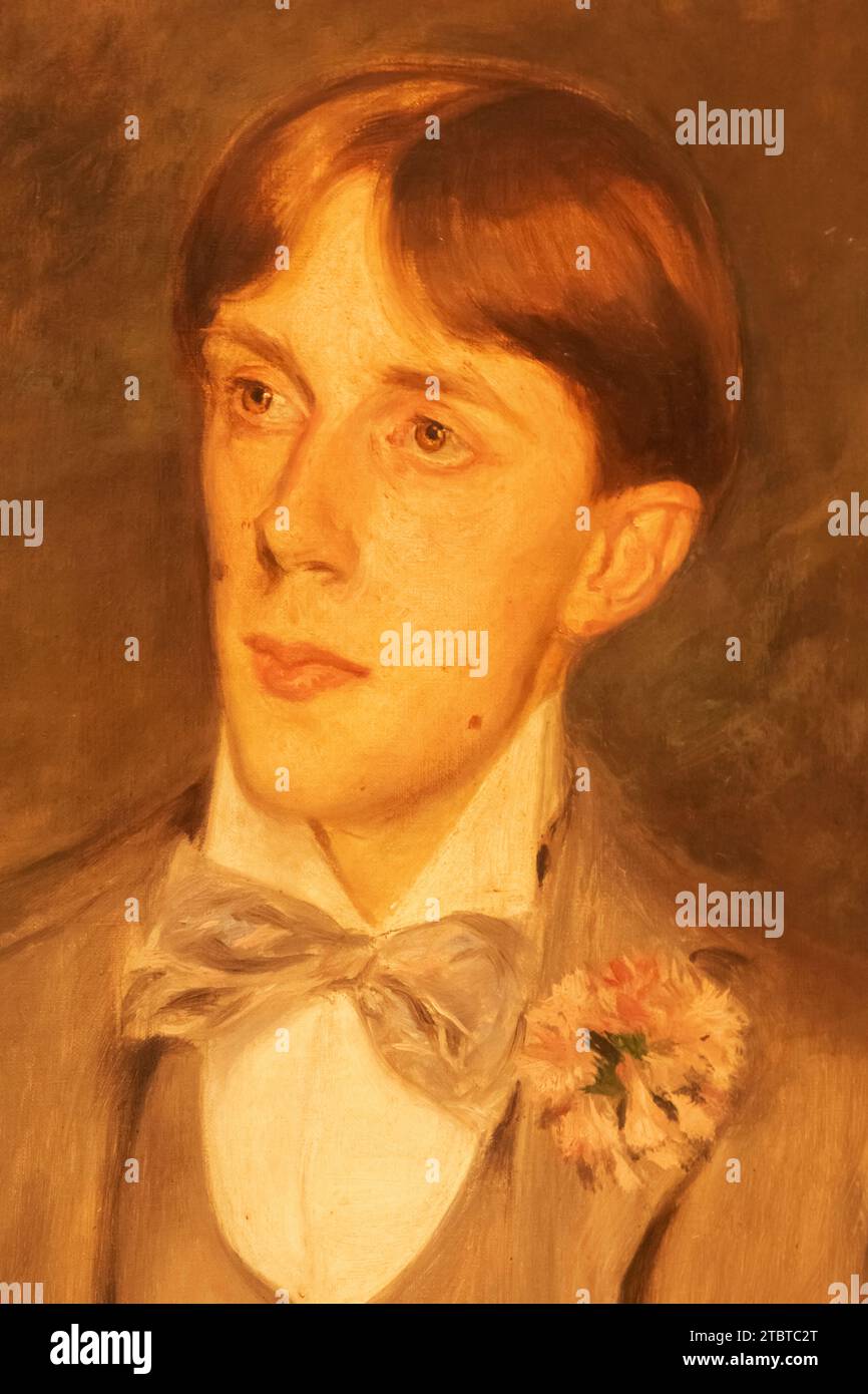 England, London, Portrait of Aubrey Beardsley (1872-98) by Jaques-Emile Blanche Stock Photo